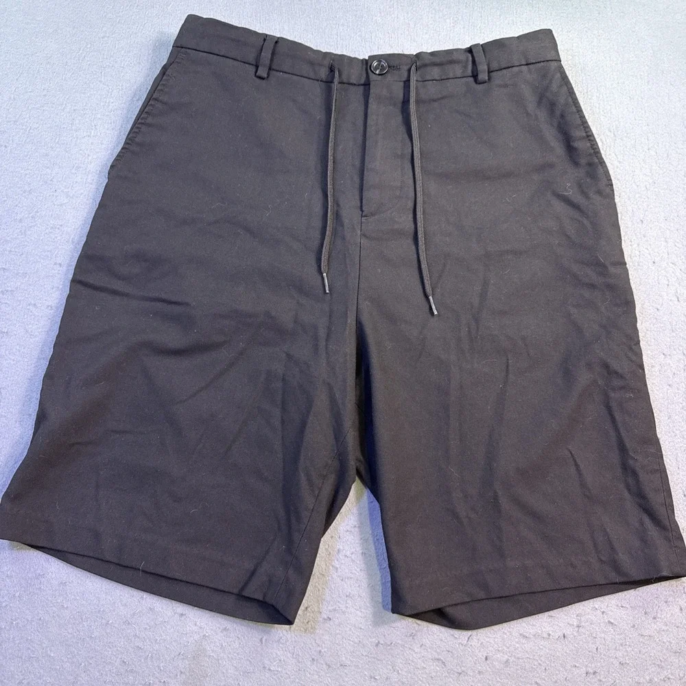 Scotch & Soda Shorts Mens 34 Black Chino Flat Front Stretch Inseam-7.5